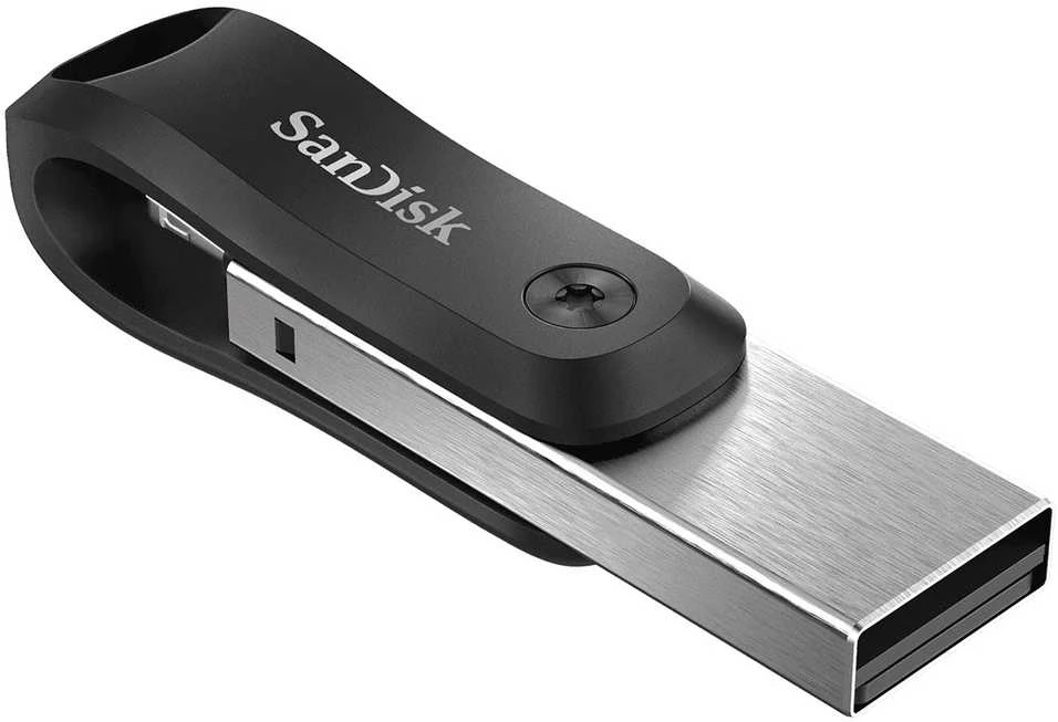 „SanDisk iXpand Flash Drive Go“ 64 GB – USB3.0 + „Lightning“ – skirti „iPhone“ ir „iPad“, EAN: 619659169381