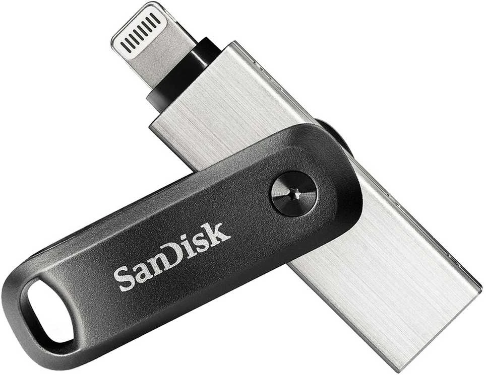 „SanDisk iXpand Flash Drive Go“ 64 GB – USB3.0 + „Lightning“ – skirti „iPhone“ ir „iPad“, EAN: 619659169381