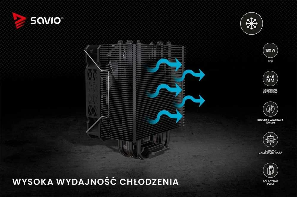 SAVIO VORTEX X2 Juodas CPU Cooler