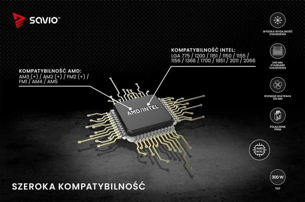 Savio NOX 360 mm procesoriaus skysčio aušinimo komplektas 12 cm Juodas 1 vnt.