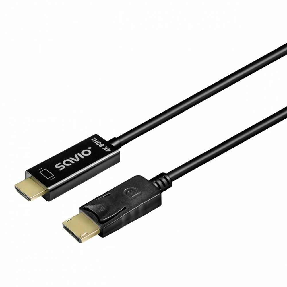 Savio DisplayPort į HDMI laidas su metaliniais antgaliais