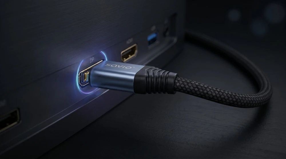 Savio CL-209 DisplayPort cable 1 m Juodas