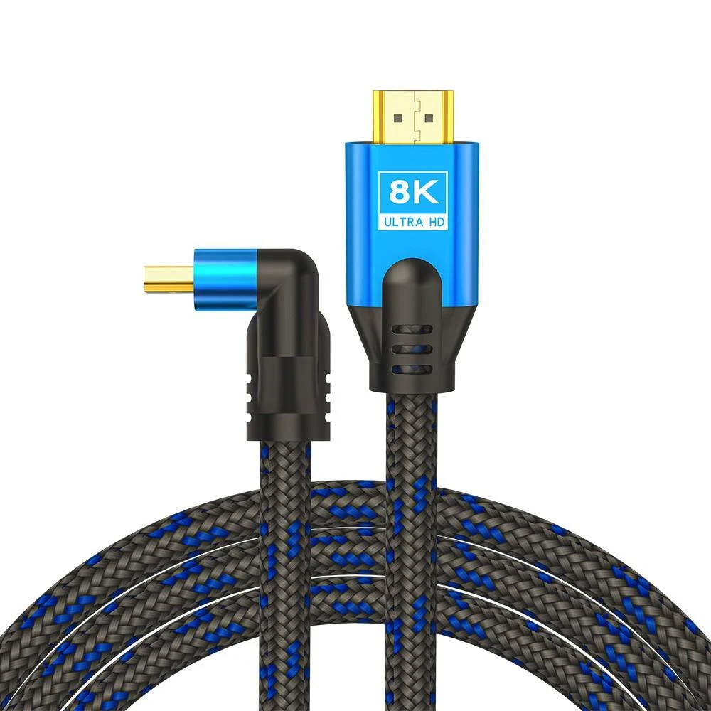 Savio HDMI laidas su kampine jungtimi ir 8K žymėjimu