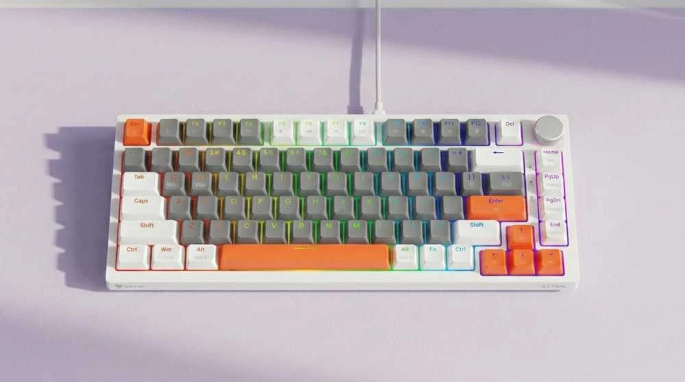 Savio ASTRAL Baltas JADE 3 COLOURS klaviatūra Gaming USB QWERTY US International