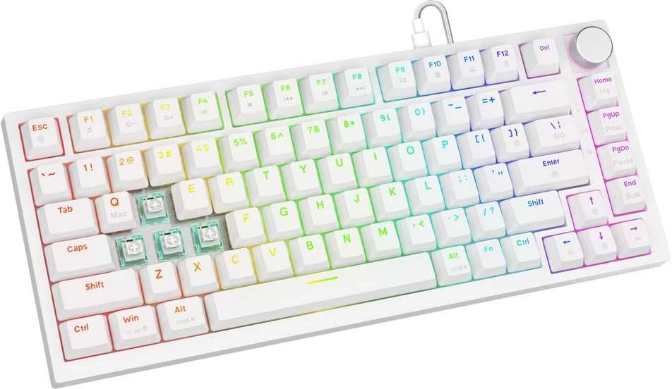 Savio Klaviatūra magnetyczna astral baltas outemu baltas jade magnetic rgb