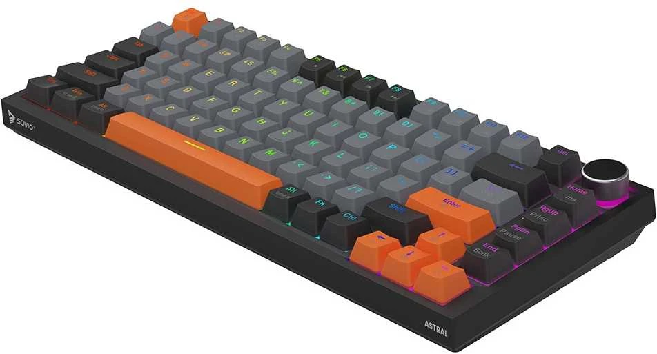 Savio Klaviatūra magnetyczna astral juodas outemu baltas jade magnetic rgb 3 spalvų keycapów
