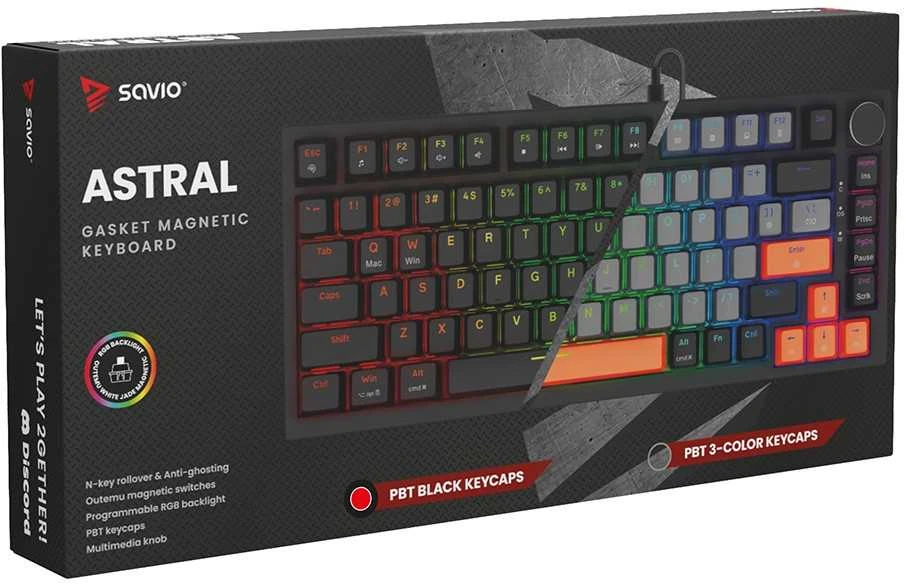 Savio ASTRAL Juodas JADE klaviatūra Gaming USB QWERTY US International