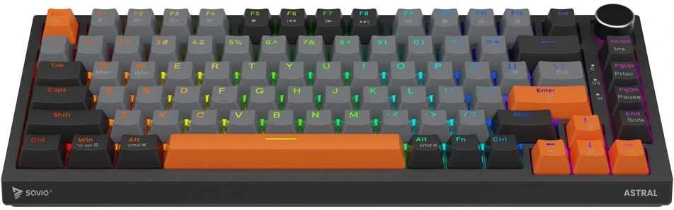 Savio Klaviatūra magnetyczna astral juodas outemu baltas jade magnetic rgb 3 spalvų keycapów