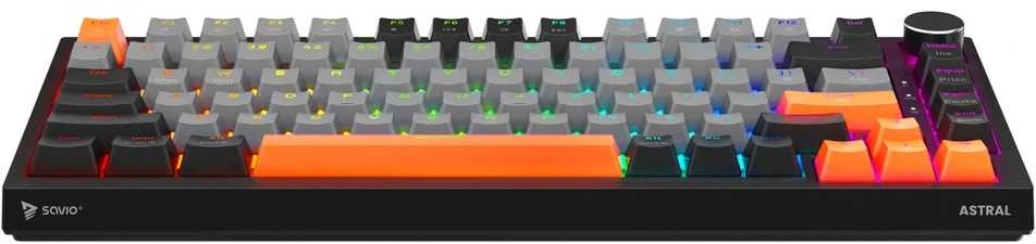 Savio Klaviatūra magnetyczna astral juodas outemu baltas jade magnetic rgb 3 spalvų keycapów