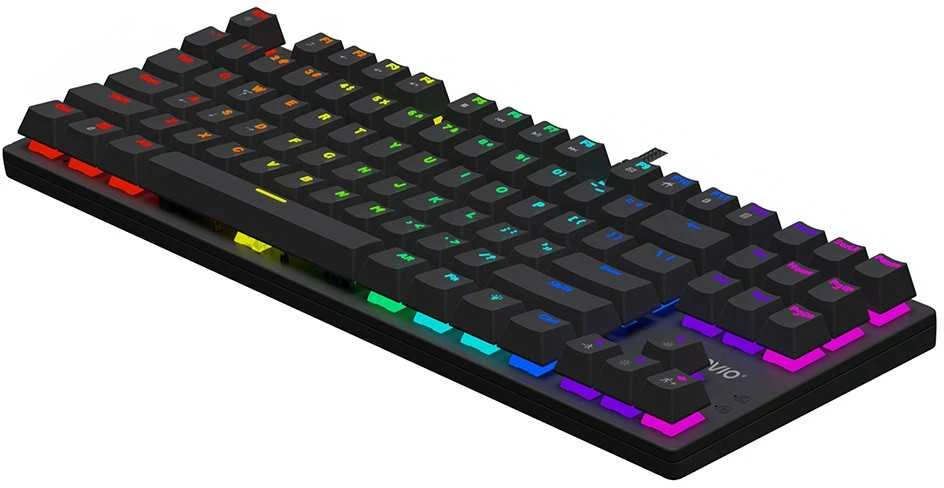 Klaviatūra žaidimams Savio Tempest X2 Outemu Brown su laidu mechaninė su pašvietimu juoda