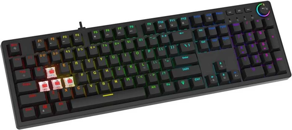 SAVIO STYX Mechaninė klaviatūra Outemu Raudona, Hot Swap, RGB