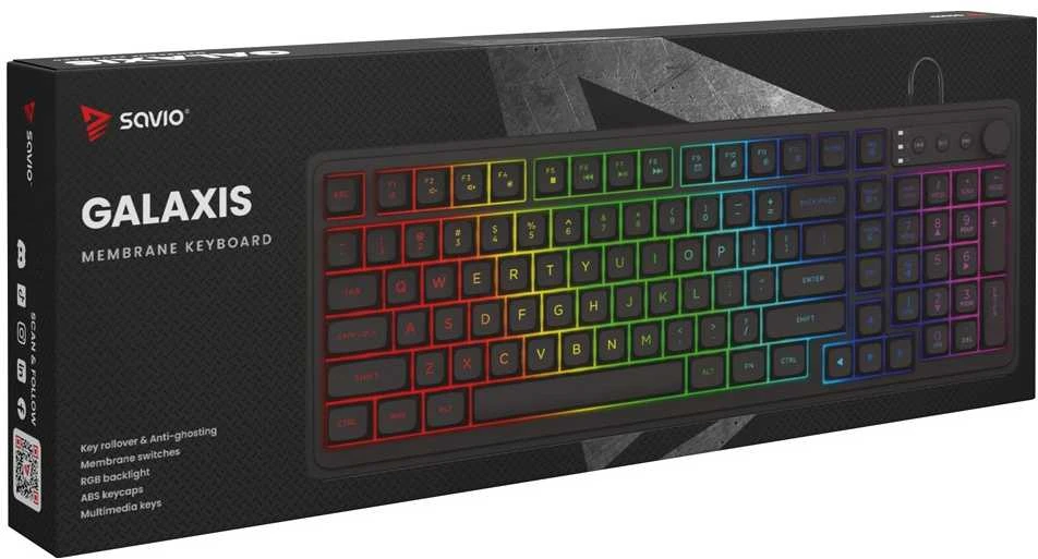 Savio klaviatūra membraninė rgb galaxis