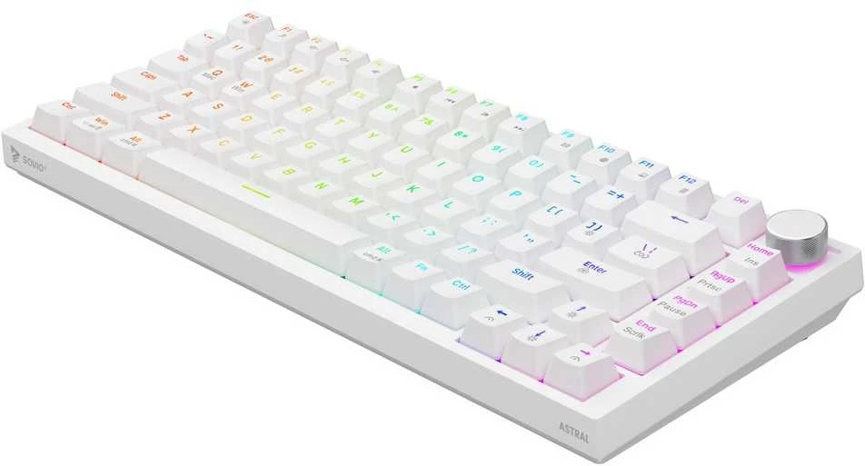 Savio ASTRAL Baltas JADE klaviatūra Gaming USB QWERTY US International