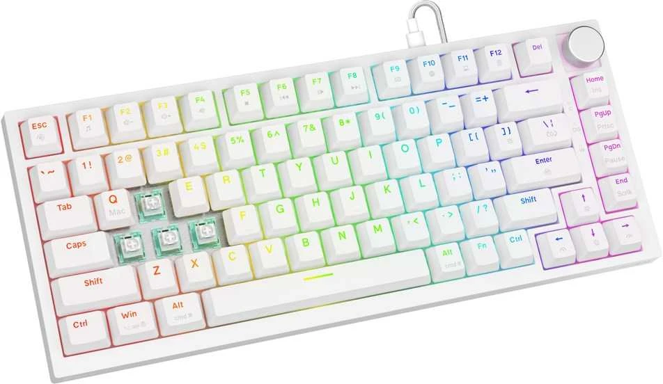 Savio ASTRAL Baltas JADE klaviatūra Gaming USB QWERTY US International