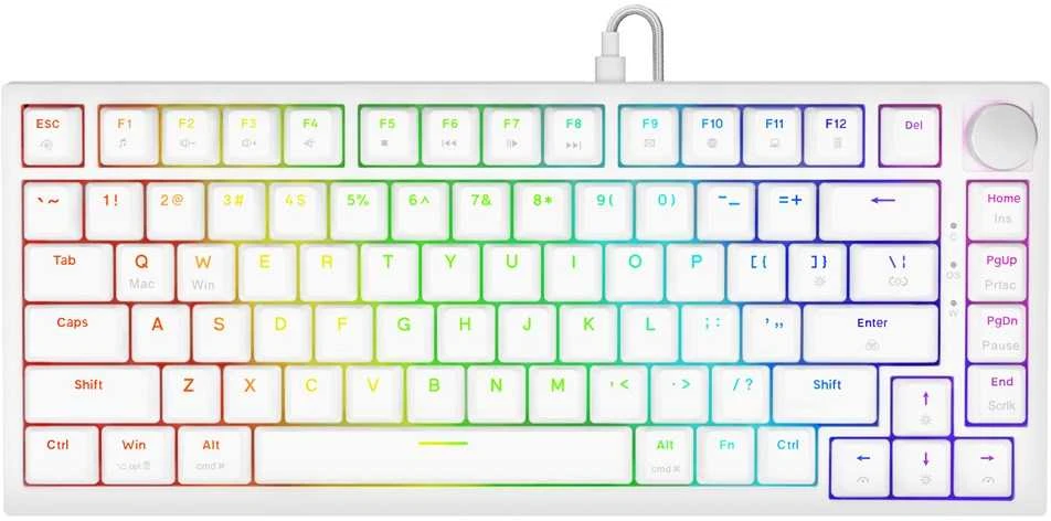 Savio ASTRAL Baltas JADE klaviatūra Gaming USB QWERTY US International