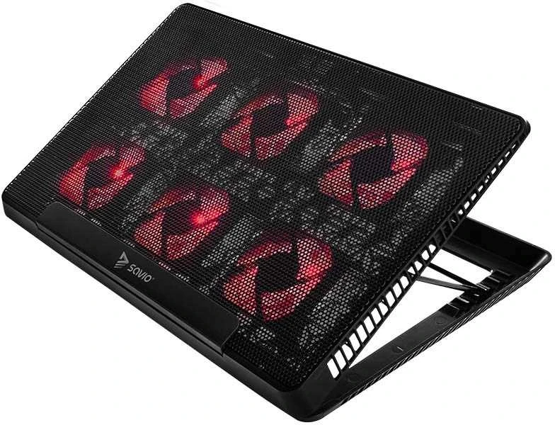 Nešiojamas kompiuteris cooling pad, 6 backlit fans, 2000 RPM, SAVIO COS-01