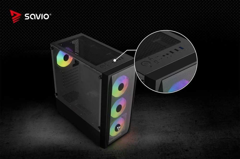 Savio Noctis Flow RGB Cube Juodas