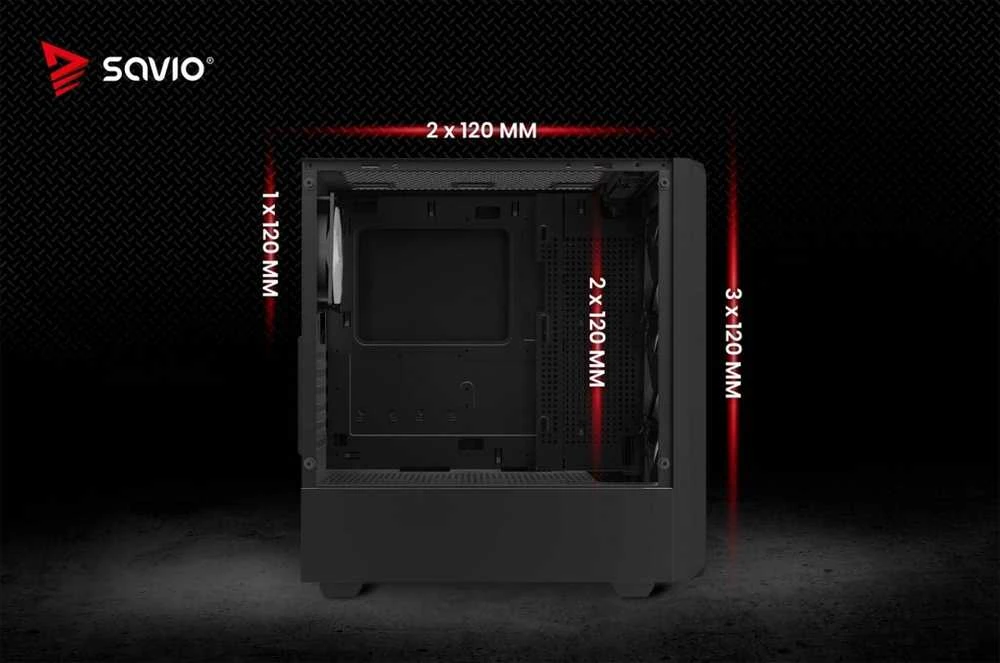 Savio Noctis Glass RGB Cube Juodas
