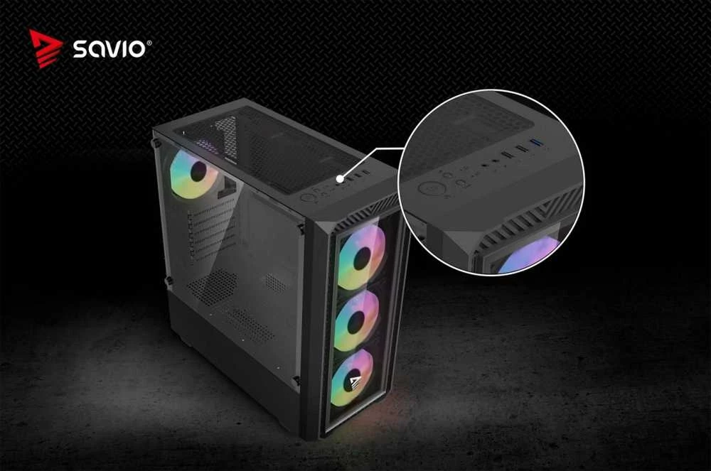 Savio Noctis Glass RGB Cube Juodas