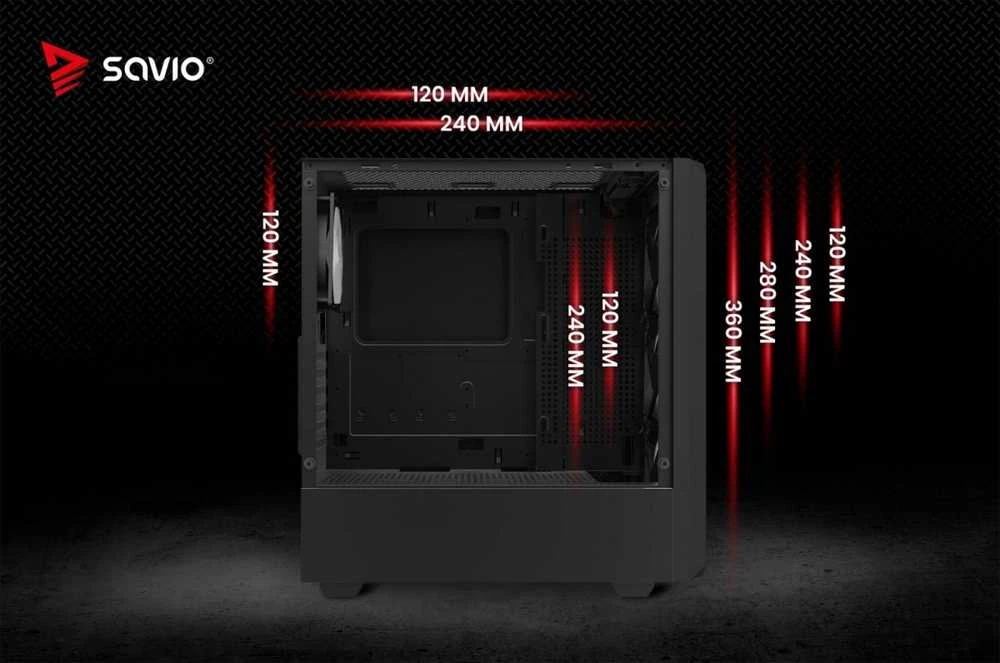 Savio Noctis Glass RGB Cube Juodas