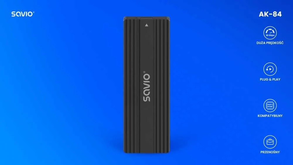„Savio“ išorinio disko korpusas M.2 SSD NVMe ir NGFF deriniui AK-84