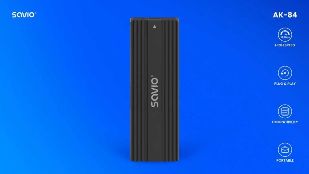 „Savio“ išorinio disko korpusas M.2 SSD NVMe ir NGFF deriniui AK-84