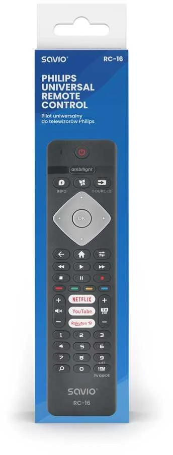 Savio pilot universalus/zamiennik do tv philips, smart tv, rc-16
