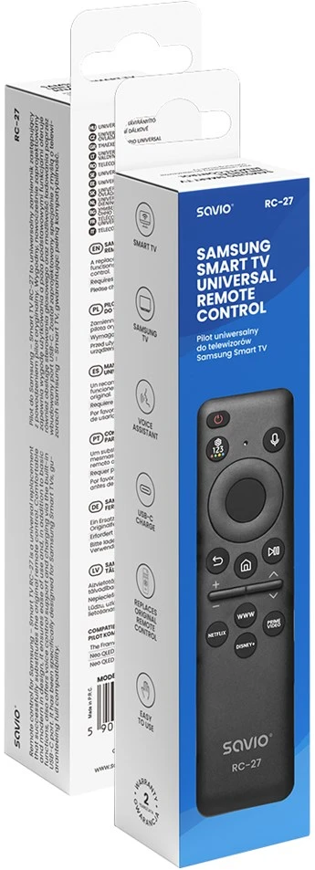 SAVIO RC-27 Universalus/pakaitinis nuotolinio valdymo pultas SAMSUNG televizoriui – SMART TV