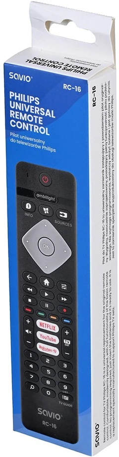 Savio universalus nuotolinio valdymo pultelis/pakeitimas Philips TV, SMART TV, RC-16