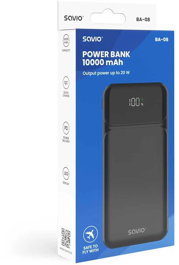 Savio Powerbank 10000 mah, ba-08