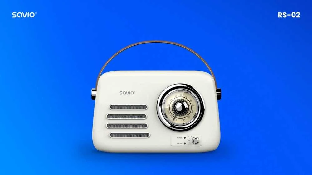 SAVIO RS-02 Portable Radio, baltas