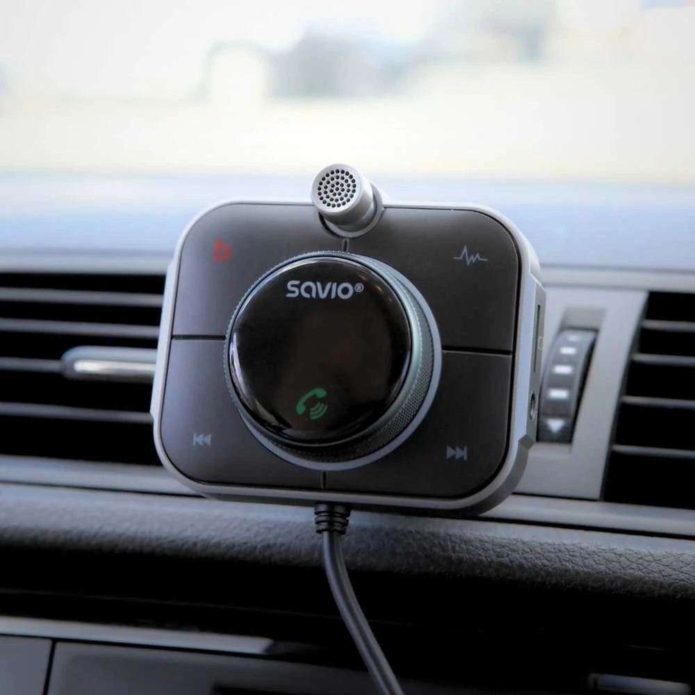 Belaidis Garso Siųstuvas - Savio TR-14 FM Bluetooth 5.0 USB PD 3.0 QuickCharge Juodas