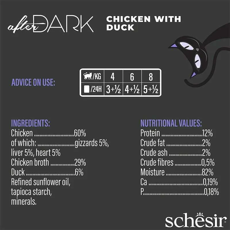 SCHESIR After Dark vištienos filė sultinyje - šlapias kačių ėdalas - 80 g