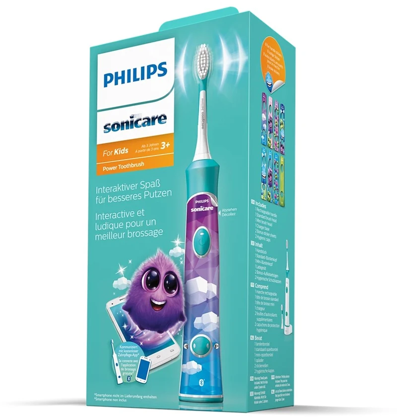 Elektrinis vaikiškas dantų šepetėlis Philips Sonicare For Kids, HX6352/11, žalias