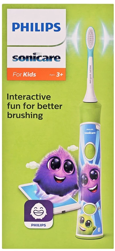 Elektrinis vaikiškas dantų šepetėlis Philips Sonicare For Kids, HX6352/11, žalias