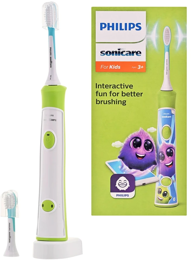 Elektrinis vaikiškas dantų šepetėlis Philips Sonicare For Kids, HX6352/11, žalias
