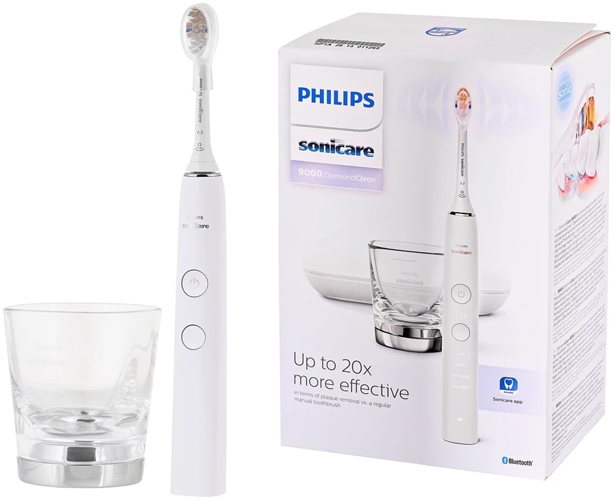 Elektrinis dantų šepetėlis Philips Sonicare DiamondClean 9000 su programėle | HX9911/19 | Baltas
