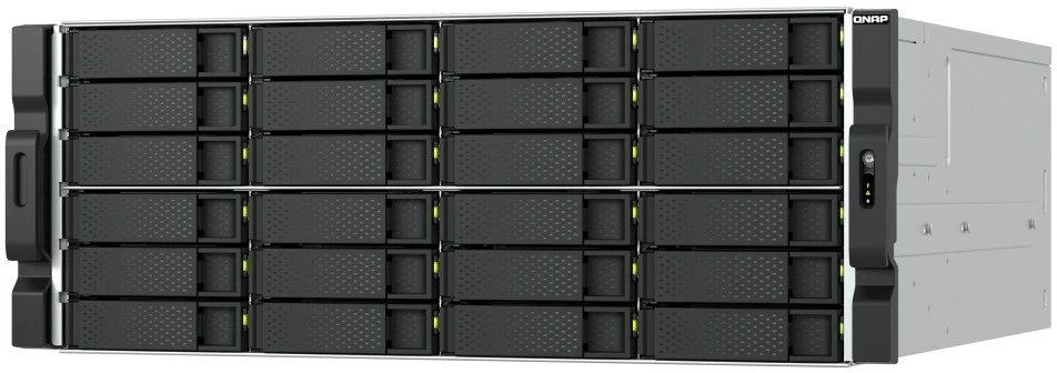 Serveris Serwer Qnap QNAP TS-H2477XU-RP - NAS-Server - 24 Schachte - Rack - einbaufahig - SATA 6Gb/s - RAID 0, 1, 5, 6, 10, 50, 60, JBOD - RAM 32 GB - Gigabit Ethernet / 2.5 Gigabit Ethernet / 10 Gigabit Ethernet - iSCSI Support - 4U