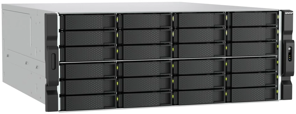 Serveris Serwer Qnap QNAP TS-H2477XU-RP - NAS-Server - 24 Schachte - Rack - einbaufahig - SATA 6Gb/s - RAID 0, 1, 5, 6, 10, 50, 60, JBOD - RAM 32 GB - Gigabit Ethernet / 2.5 Gigabit Ethernet / 10 Gigabit Ethernet - iSCSI Support - 4U