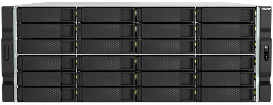 Serveris Serwer Qnap QNAP TS-H2477XU-RP - NAS-Server - 24 Schachte - Rack - einbaufahig - SATA 6Gb/s - RAID 0, 1, 5, 6, 10, 50, 60, JBOD - RAM 32 GB - Gigabit Ethernet / 2.5 Gigabit Ethernet / 10 Gigabit Ethernet - iSCSI Support - 4U