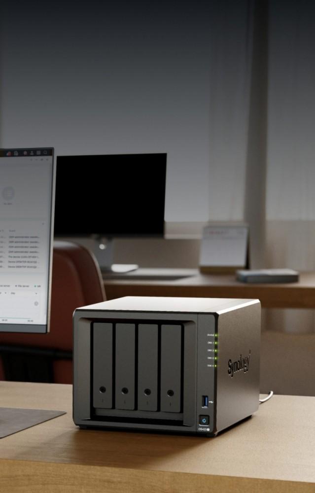 Serveris Synology | Bokštinis NAS | DS423+ | Intel Celeron | J4125 | Procesoriaus dažnis 2,7 GHz | 2 GB | DDR4
