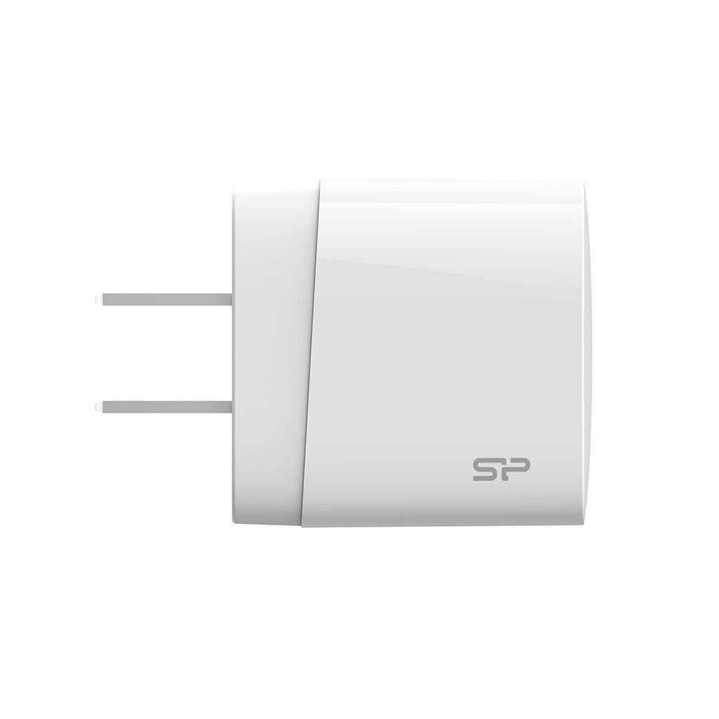 SILICON POWER COMPUTER & COMMUNICAT SILICON POWER įkroviklis QM10 Quick Charge 18W USB Type-C + laidas USB-Lightning Baltas