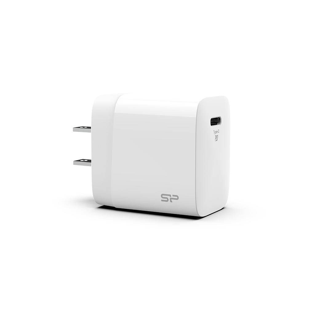 SILICON POWER COMPUTER & COMMUNICAT SILICON POWER įkroviklis QM10 Quick Charge 18W USB Type-C + laidas USB-Lightning Baltas
