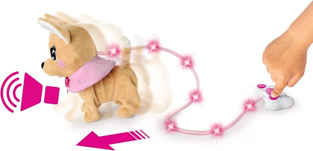 Interaktyvus pliušinis šuniukas su RC pavadėliu ir nuotolinio valdymo pultu, SIMBA