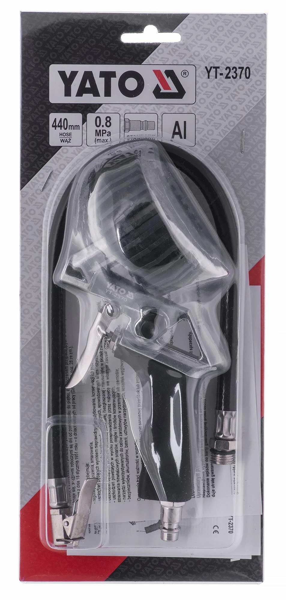 Yato pripūtimo pistoletas su manometru YT-2370