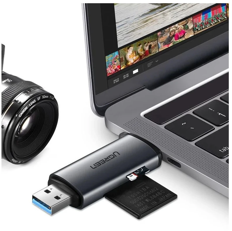 UGREEN USB + USB-C adapteris kortelių skaitytuvas SD + Micro SD