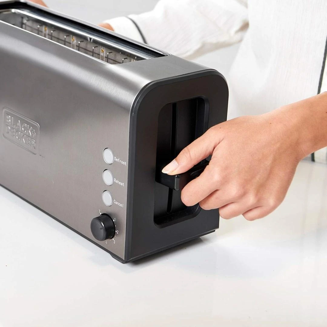 Skrudintuvas Black & Decker Juodas & Decker toster na 2 kanapki, 1000W, ES9600070B Juodas & Decker [BXTO1000E]