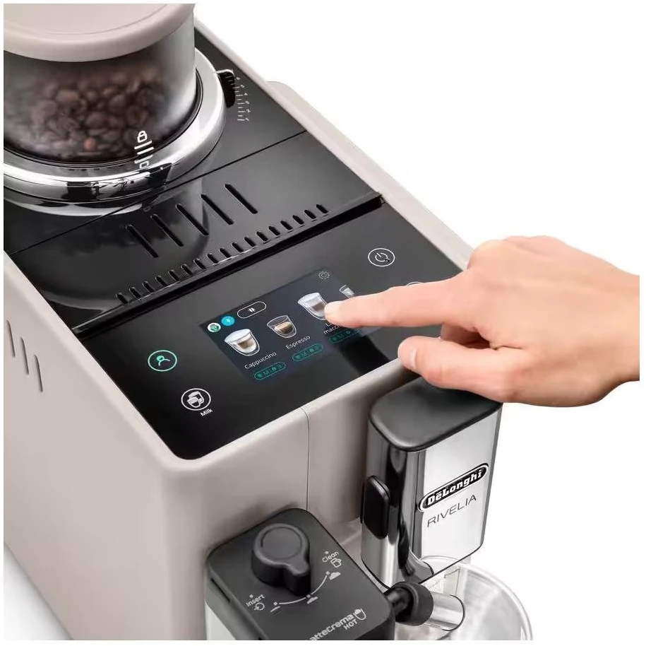 Kavos aparatas Delonghi | | EXAM440.55.BG Rivelia | Slėgis 19 bar | Su pieno plakikliu | Automatinis | 1450 W | Sand rusvai gelsvas