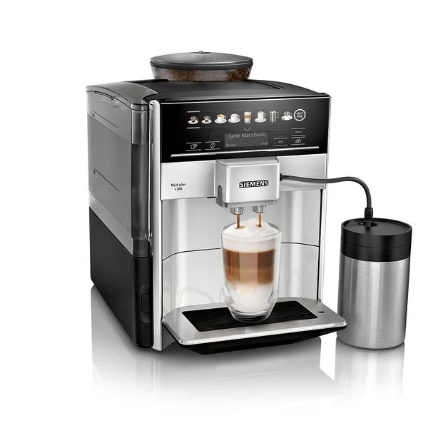 Kavos aparatas SIEMENS TE653M11RW Slėgis 15 bar, Su pieno plakikliu, Automatinis, Sidabrinis/Juodas