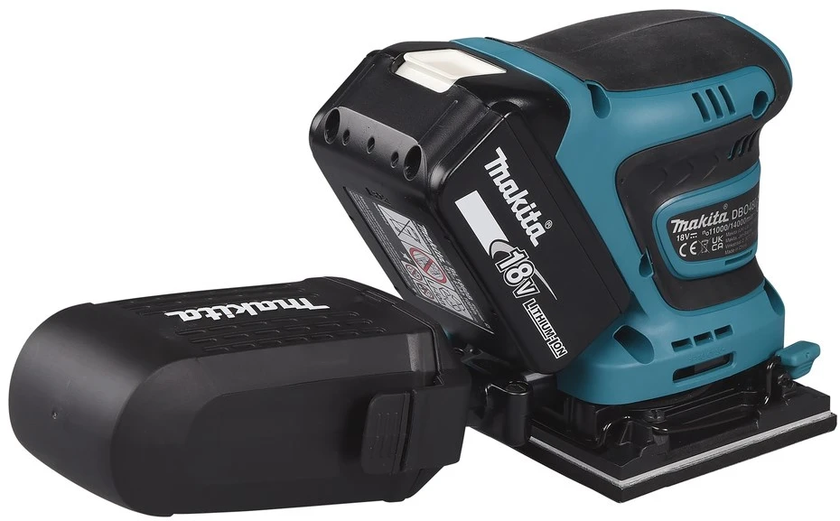 MAKITA akumuliatorinis ekscentrinis šlifuoklis DBO480Z 18V 93x185mm be akumuliatoriaus ir kroviklio